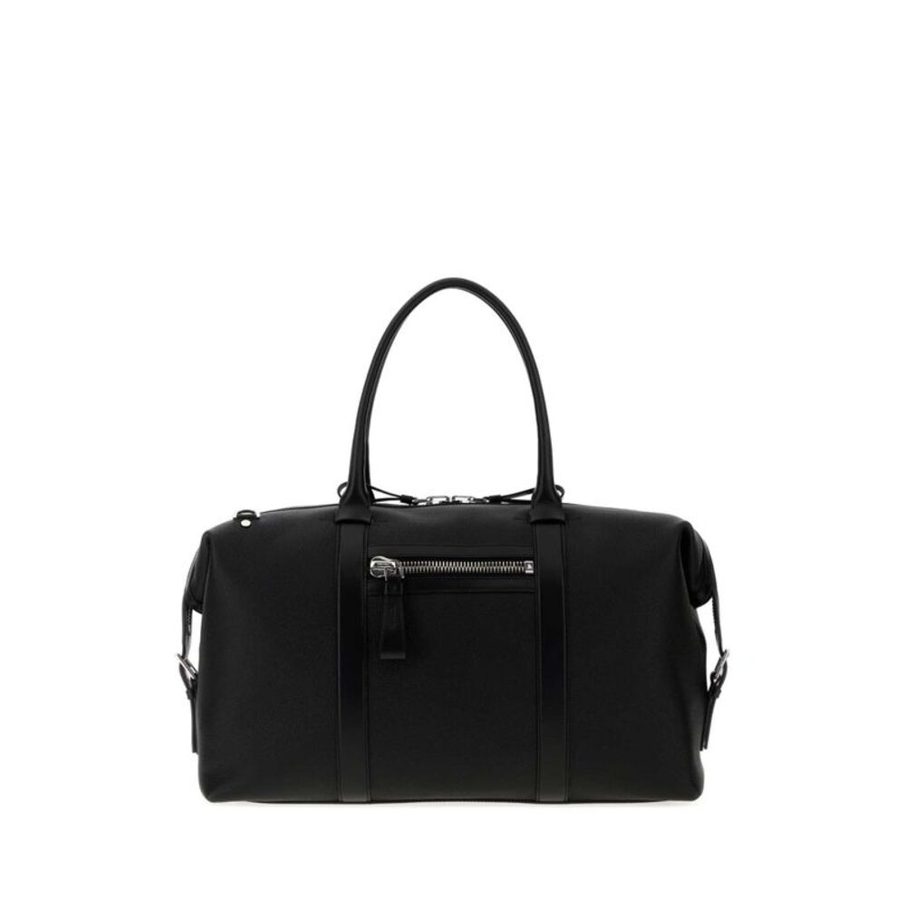 Tom Ford Men Black Leather Travel Bag